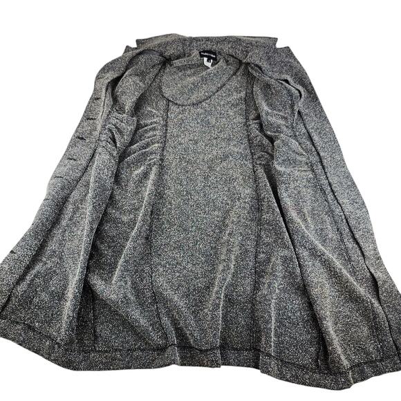 Gray Button Front Dress Womens 12 Collared Ruched Cap Sleeve Shift Knee Length - Picture 7 of 16